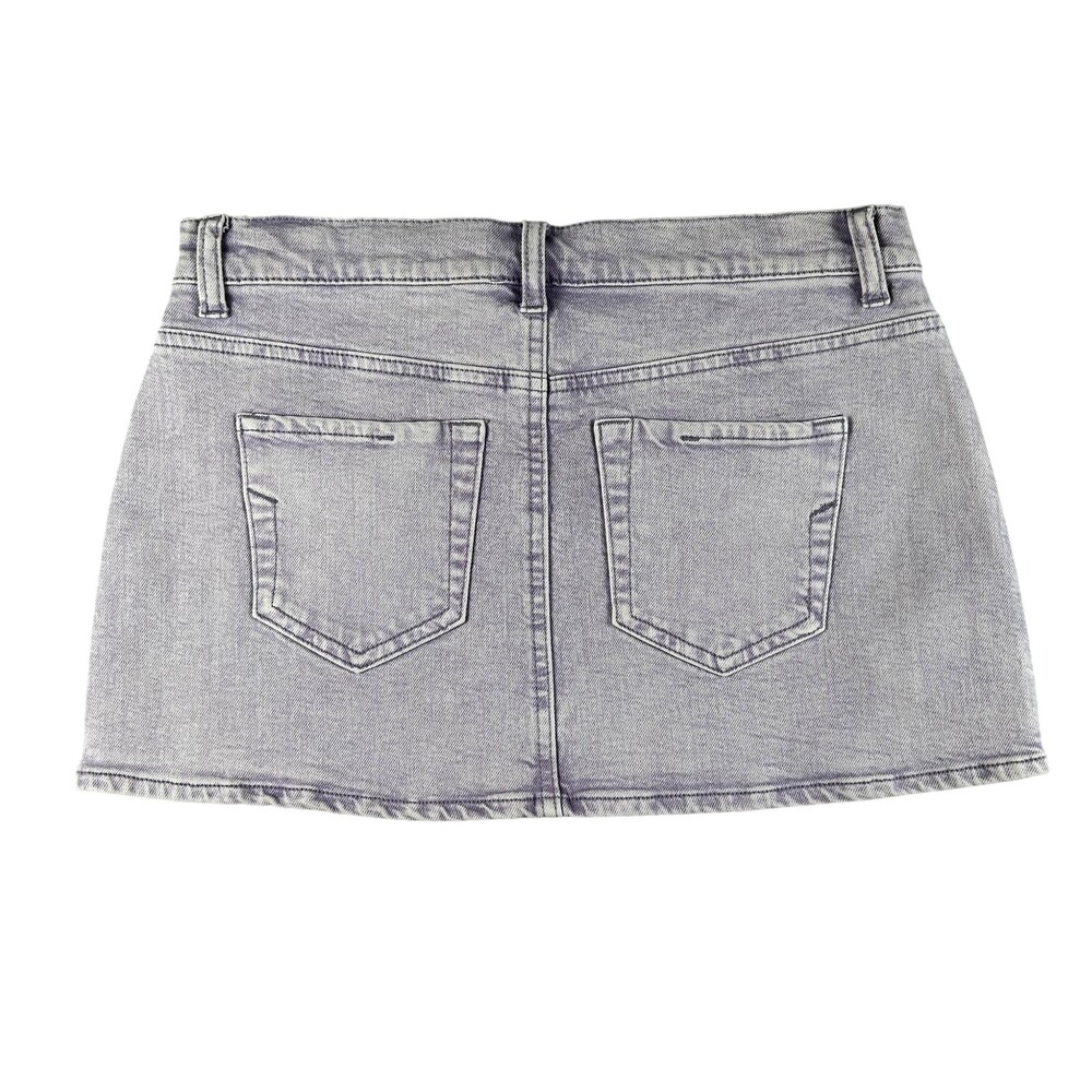 Florence By Mills Skirt Womens 4 Purple Denim Micro Mini High Rise Stretch Y2K